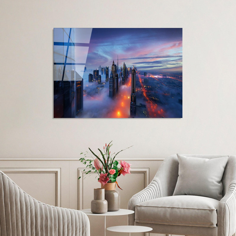Stunning Tempered Glass Wall Art Painting, 27.6 x 39.4 inches | 100% Tempered Glass, Thickness: 0.16 inches | Elegant Home Decor for Living Room or Office, Durable & Easy to Clean, Perfect Gift Idea
