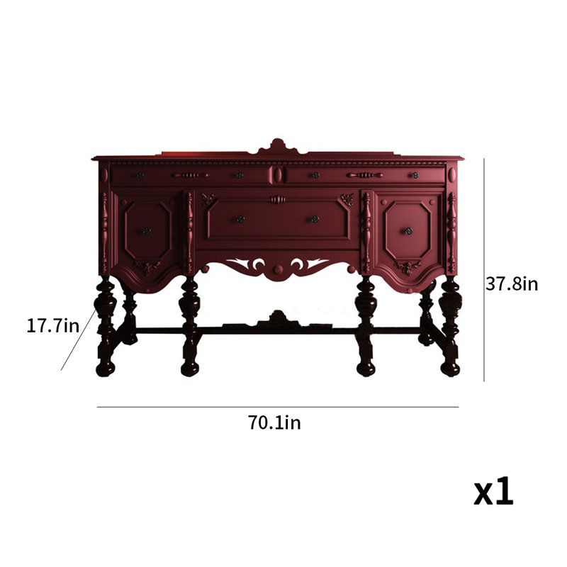Armoire d'appoint en bois massif Light Luxury