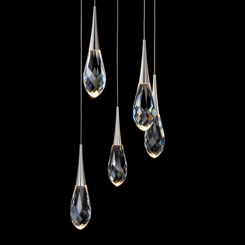 Hibiscus 5 - Light LED Pendant, Polished Nickel