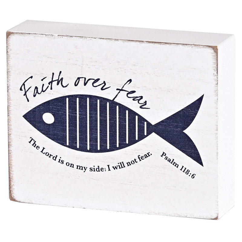 Tabletop Plaque Faith Over Fear Fish