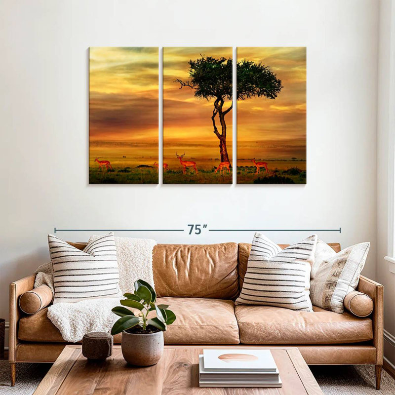 African Impalas, 36" H x 57" W