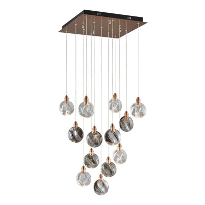Lustre Dimmable Integrated LED Square Chandelier