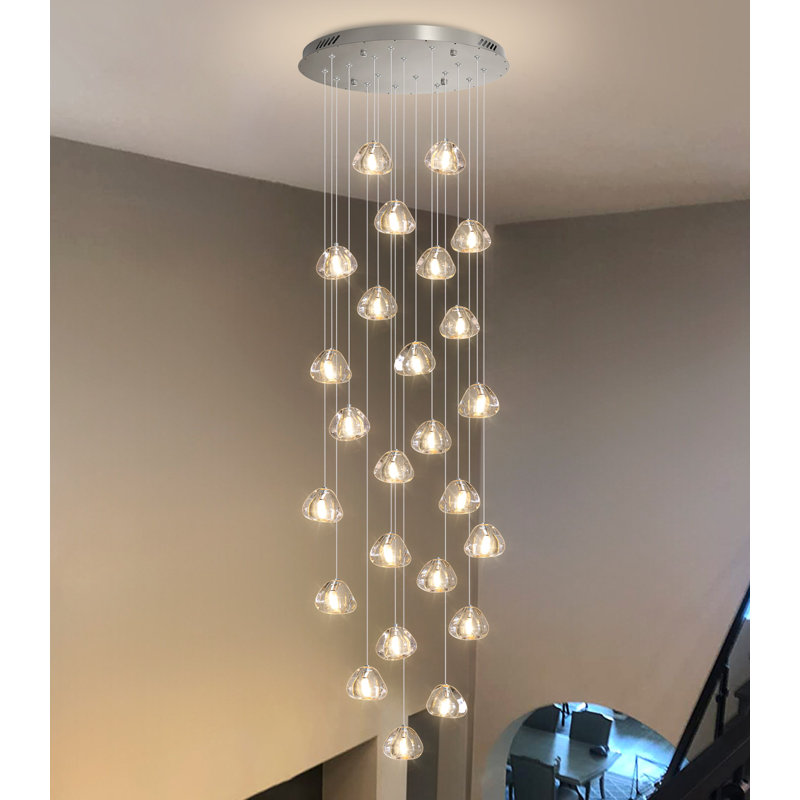 25-light Dimmable Crystal Chandelier, Silver