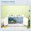 Elevated Pet Bowl Cabinet With Storage - 67.6 Oz Capacity, 22.5" L X 11" W H, White Food 11.61" 14" 44L Space, Stand