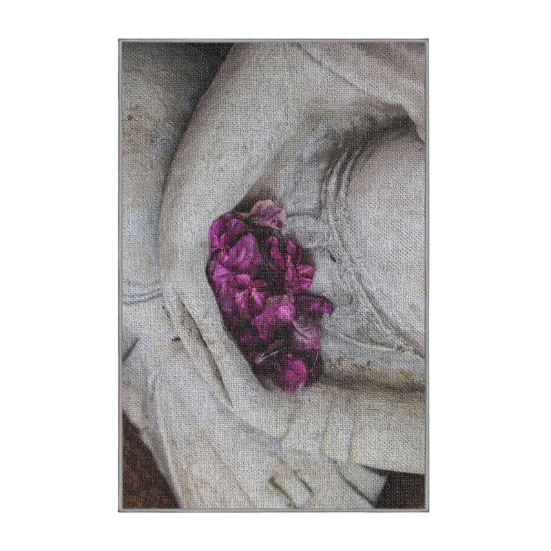 Tapis gris Meditation and Calming Moments 21, Rectangle 5 pi x 7 pi