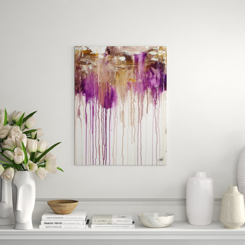Lavender Dusk Painting by Kelli Ellis, 31" H x 24" W x 1.5" D, Hand Embellished