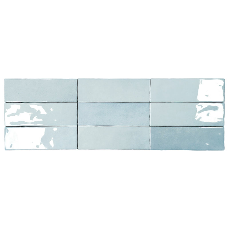 Carrelage mural en céramique 2,5 "x 8", Bleu clair