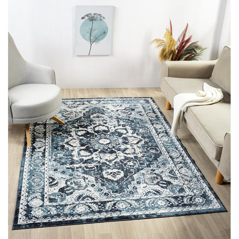 Tapis bleu Afsana Camry, Rectangle 10 pi x 13 pi 2 po