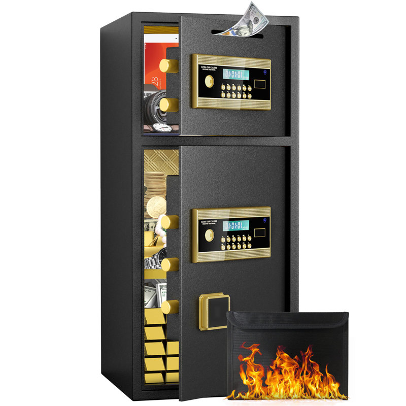 Large Double-Door Coin-Operated Safe, 33.46" H x 15.74" W x 14.17" D
