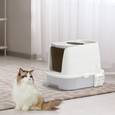 Desarai Plastic Enclosed Litter Box
