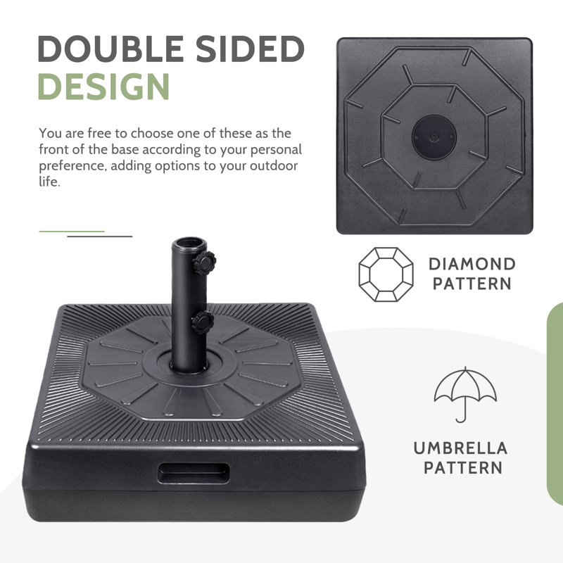 Winon 70 Lb. Plastic Free Standing Umbrella Base with Unique Both Sides Design