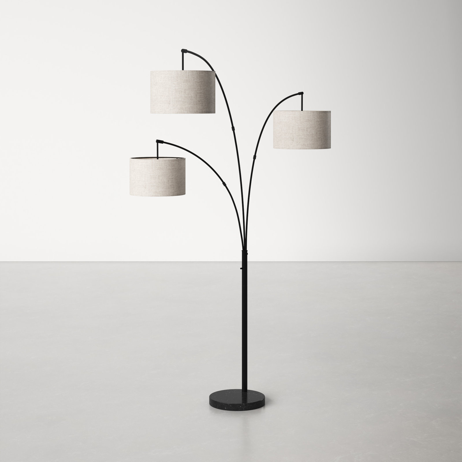 Felice 74'' Floor Lamp, Taupe, Black