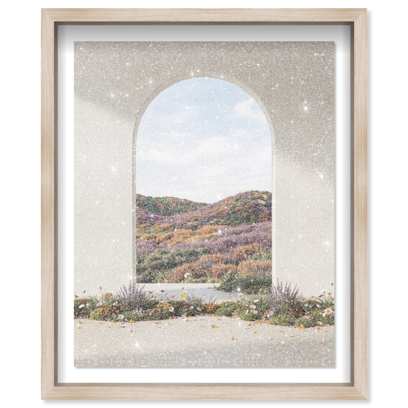 Window To Paradise II Print by Oliver Gal, 21.5"H x 25.5"W, Natural Oak Shadowbox