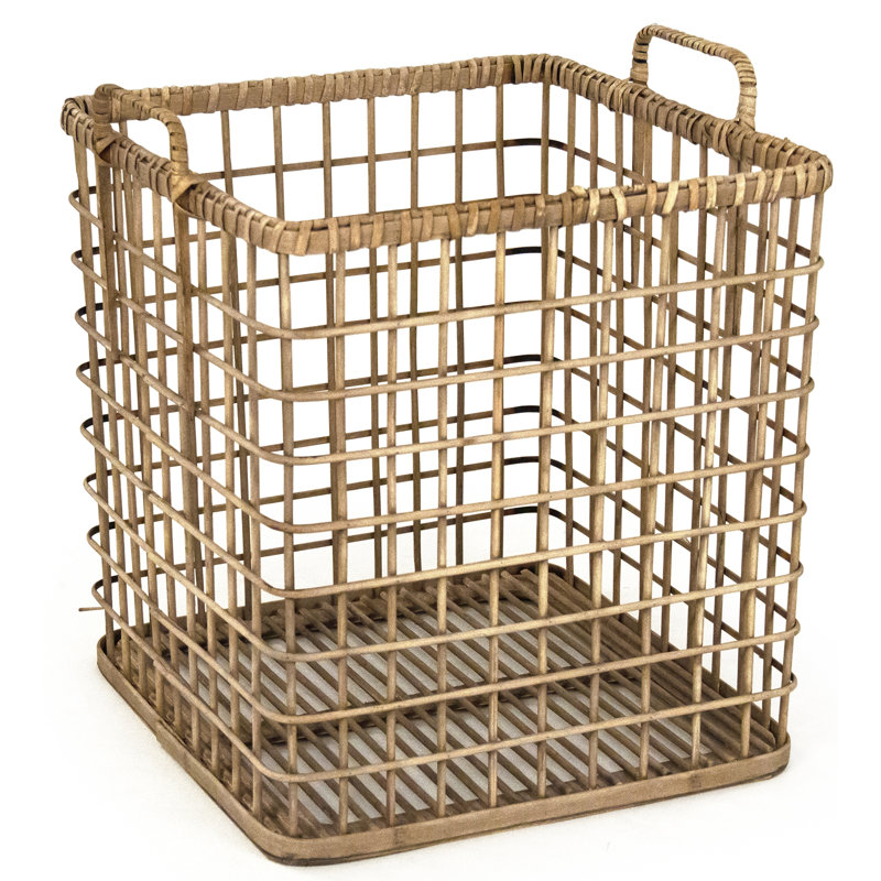 Highland Dunes Solid Wood Decorative Basket, 17.5" H x 16" W x 16" D