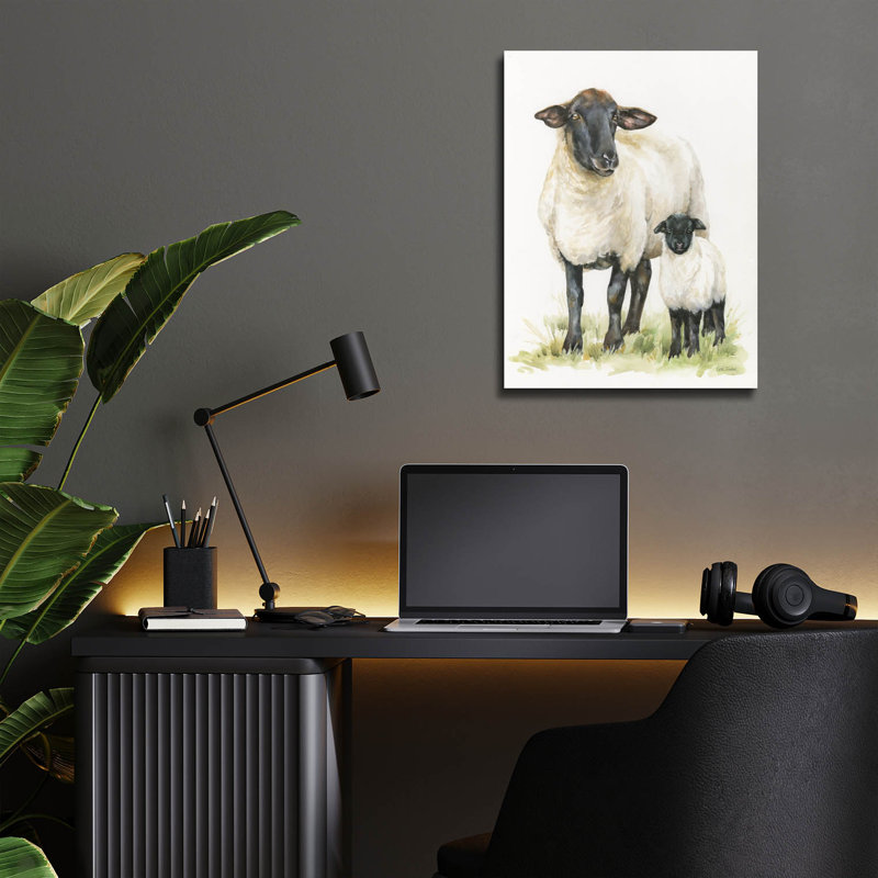 «Sheep» par Leslie Trimbach, art mural en verre acrylique, 24 po x 36 po, H 16 po x l 12 po x P 0,13 po