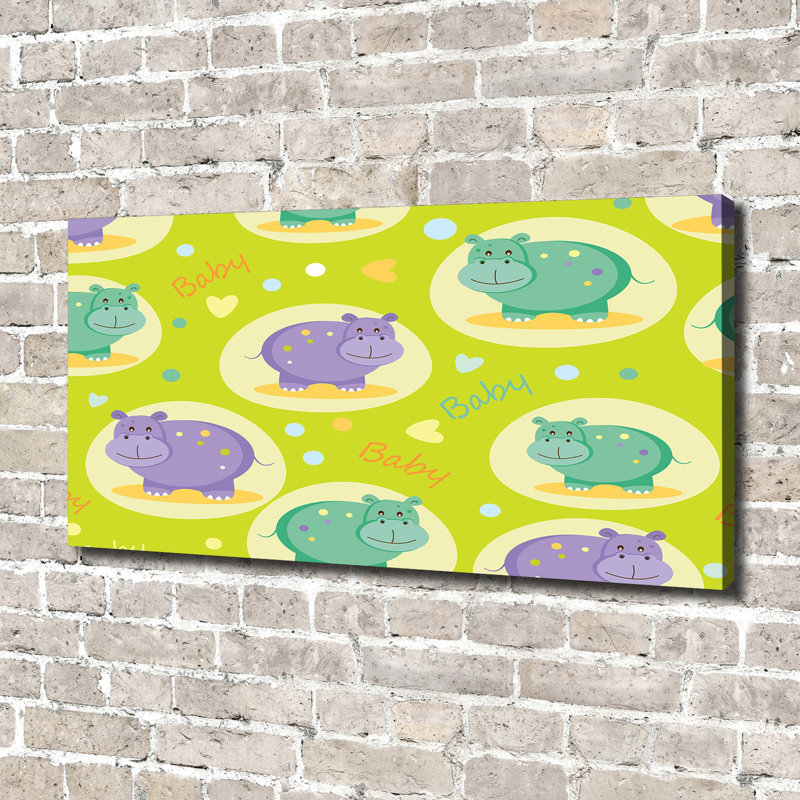 Hippos - No Frame Print on Canvas