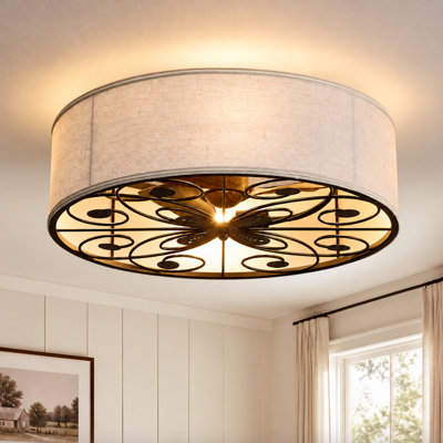 Ventilateur de plafond encastré 20 "avec lumière, flux d'air réversible pour les petites pièces