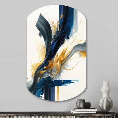 Delilah - Abstract Spirals Cylinder Print on Metal, Modern Asymmetrical Metal Wall Decor