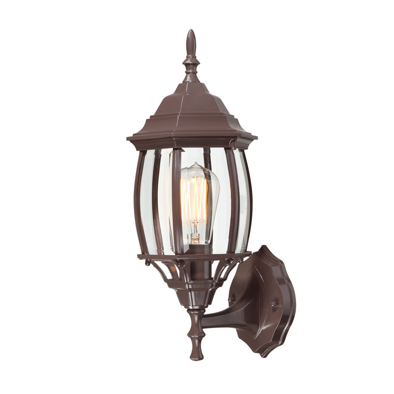 Applique murale d'extérieur 1 lumière en bronze 1 lumière 16,85 po
