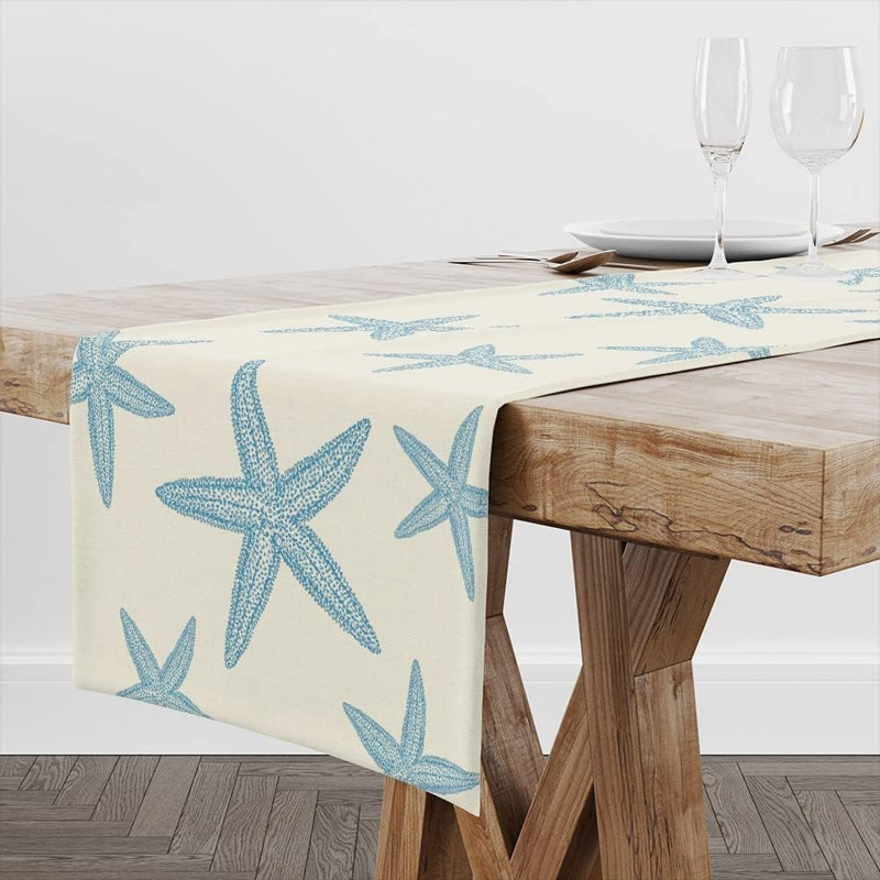 Chemin de table bleu étoile de mer