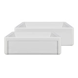 Whitehaus Collection Reversible Fireclay Kitchen Sink with Grid: Three Edge Frame, Plain Front Apron