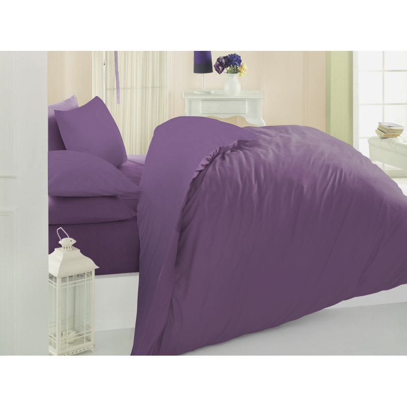 Luxury Ranforce Single XL Quilt Cover Set, 100% Cotton, Red | Duvet Cover: 61 x 79, Pillowcase: 31 x 31 | 142 Thread Count, Machine Washable, Button Closure for Duvet, Envelope Closure for Pillowcase | Soft & Stylish Bedding