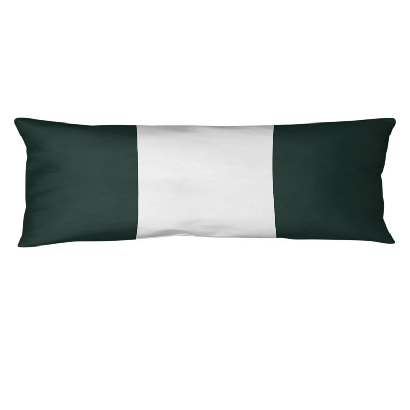Oreiller de corps en polyester / polyester Arizona Football Stripes, Vert/blanc, Adella Football