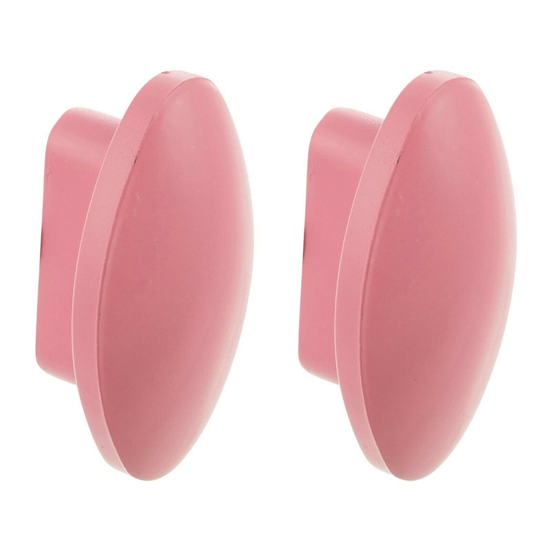 Plastic, Wood And Metal Handles & Knobs Silver Plastic Oval Handle X2, Pink