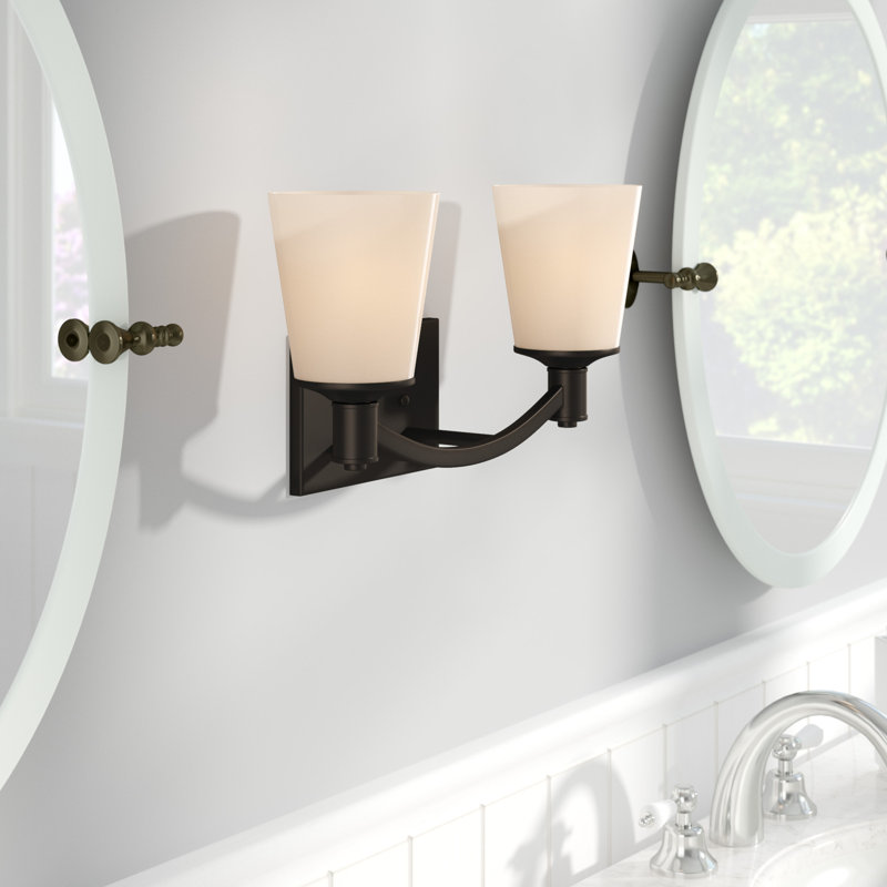 Éclairage pour salle de bain 2 lumières à intensité variable Alejandre, Bronze forêt