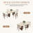 63'' Rectangular Dining Table For 4-6, Stone Dining Table With Wooden Double Base