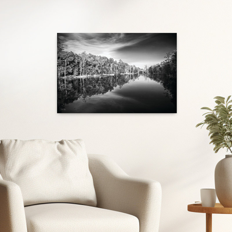 Glassy Creek, paysage contemporain abstrait, art naturel, H 16 po x l 24 po