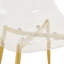 Ensemble de table de salle à manger 63 "x 35,4" en verre trempé à motif de marbre blanc avec chaises en plastique transparent et pieds en métal doré, expérience de maison confortable-1383919947