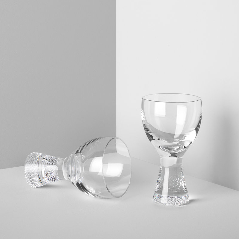 Limelight Clear Crystal Wine Glass Set with Textured Bottom, 8.5oz