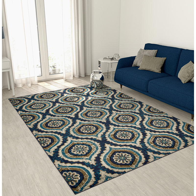 Tapis modernes Adelyne Gem-107 pour le salon, Rectangle 2 pi x 3 pi