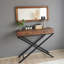 Miroir mural rustique en noyer de 43,3 po x 19,7 po x 1,2 po | 100% bois de pin massif, conception assemblée | Parfait pour le vestibule, le salon et la chambre à coucher, décoration intérieure élégante et durable-1339171948