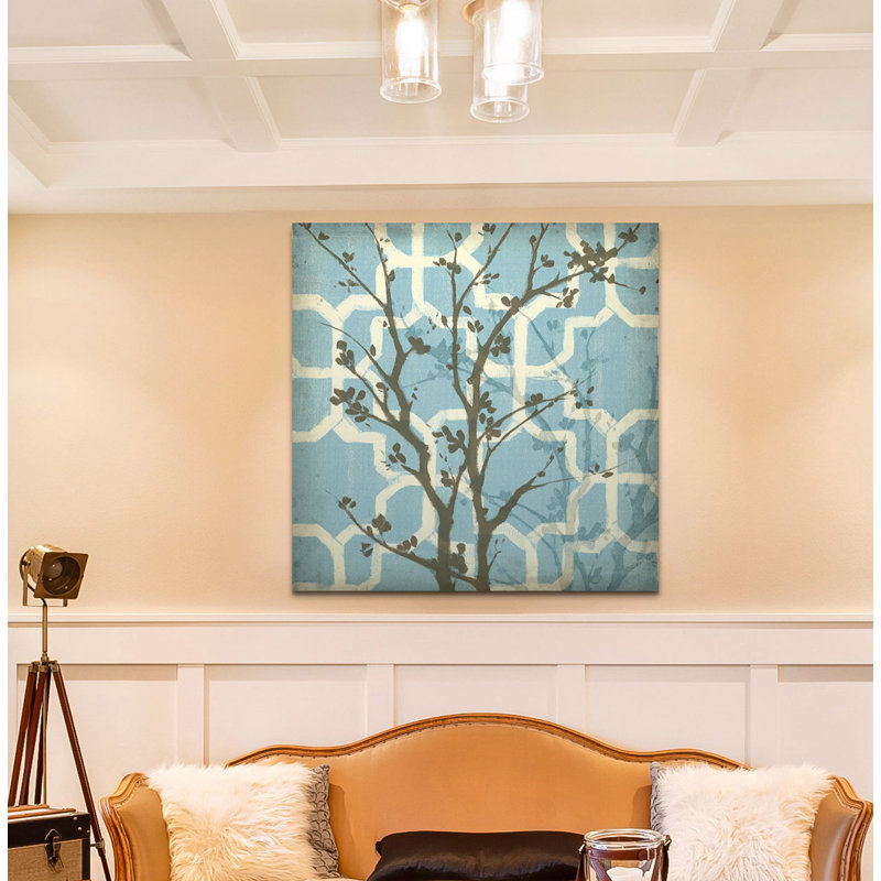 « silhouette & motif i », peinture, H 32 po x l 32 po x P 1,5 po, Toile tendue