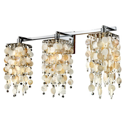 Appliquee à bras 3 lumières de coquillage et de cristal huître Cohen-Arazi