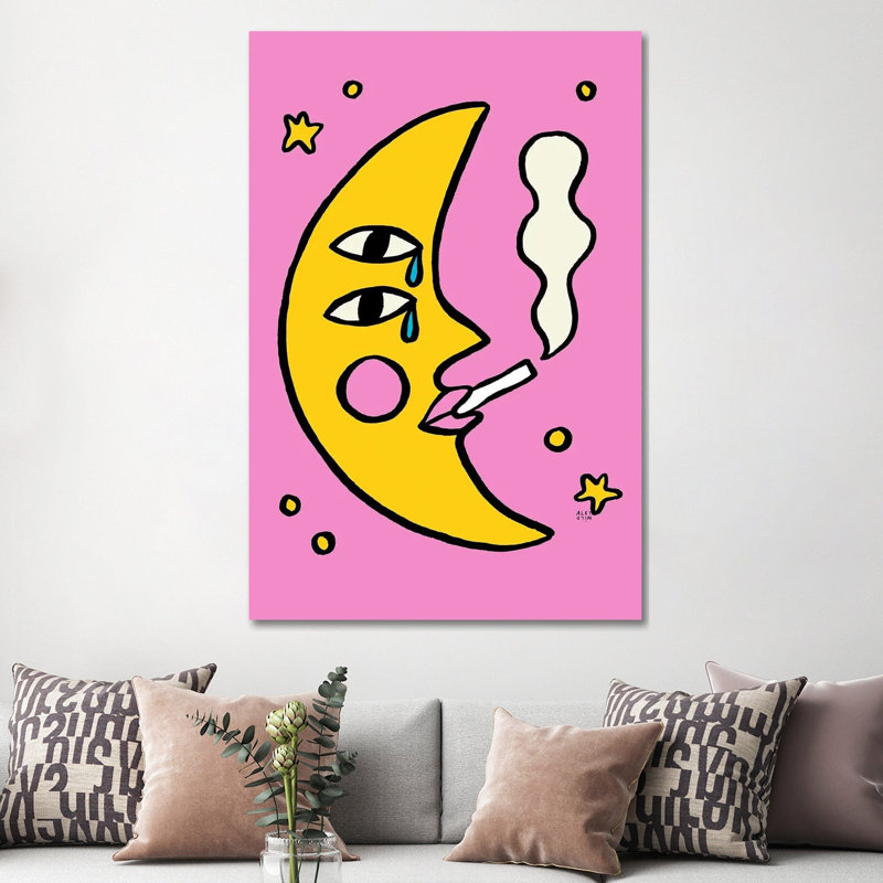 Sassy Moon by Aley Wild - Gallery-Wrapped Canvas Giclée on Canvas, 20.32 cm H x 30.48 cm W, Wrapped Canvas