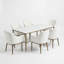  Ensemble de salle à manger 7 pièces avec table d'appoint et chaises rembourrées Rivet-124609906-124609907