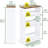 4 Tier White Slim Storage Cart with Handle, 7.9''W Slide Out Storage Rolling Utility Cart-112181173-112181172