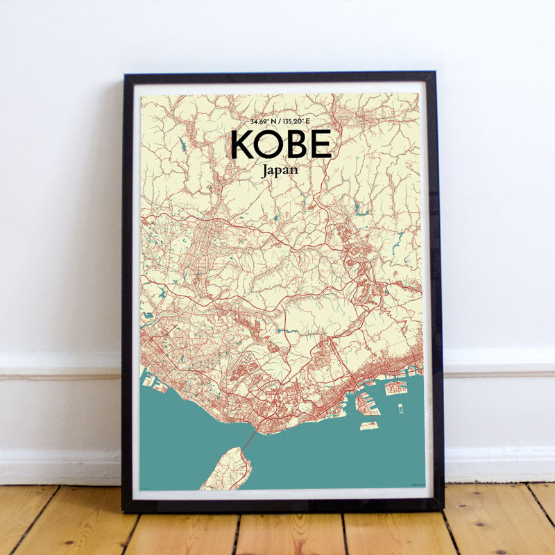 Kobe - No Frame Print, 60.2 cm H x 27.9 cm W x 0.1 cm D