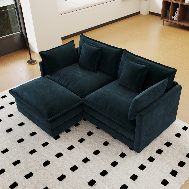 Sofa, Blue Chenille