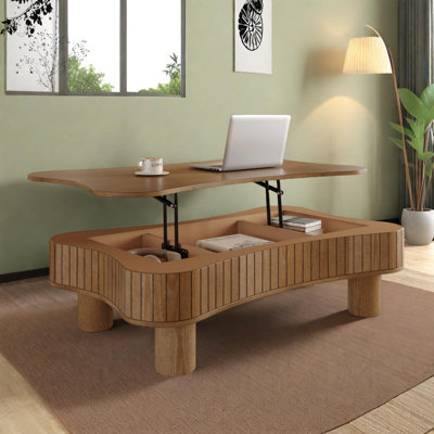 Lift-Top Coffee Table with Hydraulic System, Hidden Storage