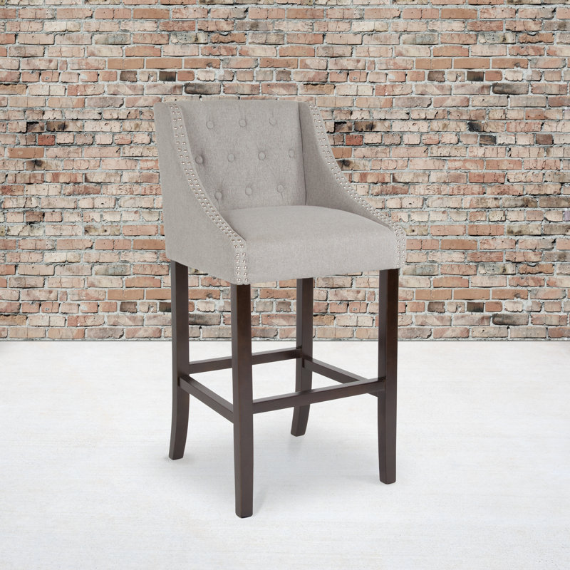 Tabouret de comptoir Ahseem, Gris pâle, Tabouret de bar (siège d'une hauteur de 30 po)
