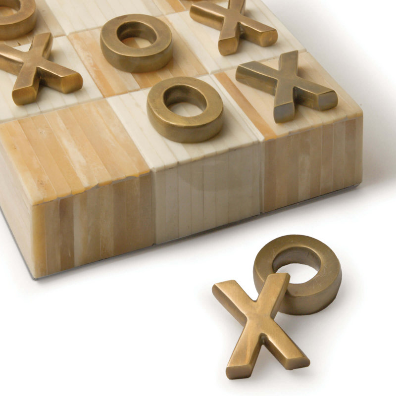 Tic Tac Toe Flat Board, Brass