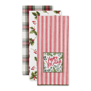 KAF Home Mixed Kitchen Holiday Dish Towel Set of 4, 100-Percent Cotton, 18  x 28-inch (Merry and Bright)
