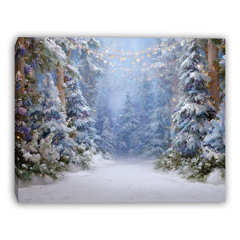 «Winter Lights Enchanted Path», art mural sur toile tendue, H 12 po x l 16 po