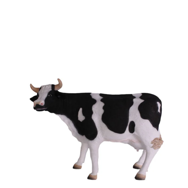 Small Holstein Cow Head Up Statue