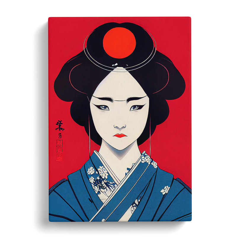 Captivating Geisha - Wrapped Canvas, 50cm H x 35cm W