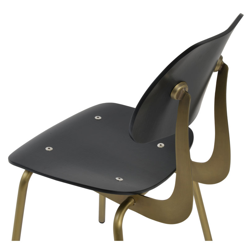 Chaise d'appoint Saba, Noir chêne / bronze